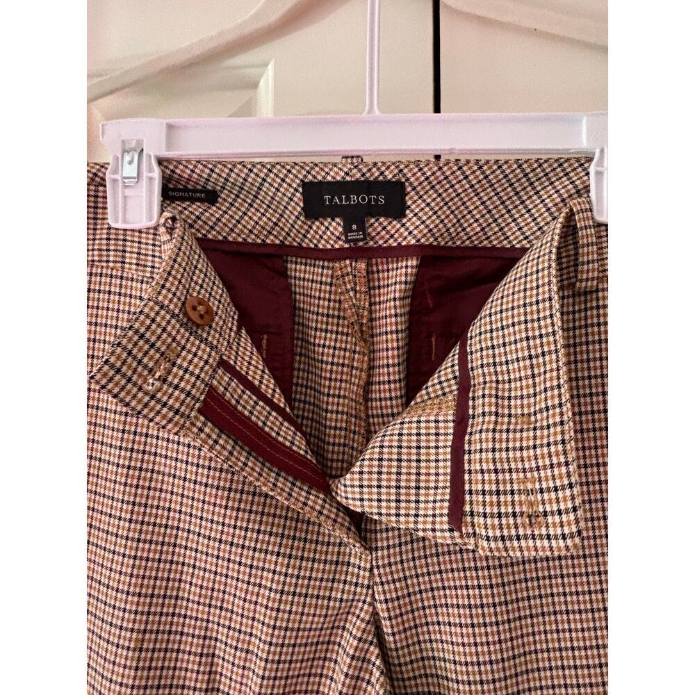 Talbots Signature Brown Plaid Dress Pants Size 8 - Picture 8 of 10